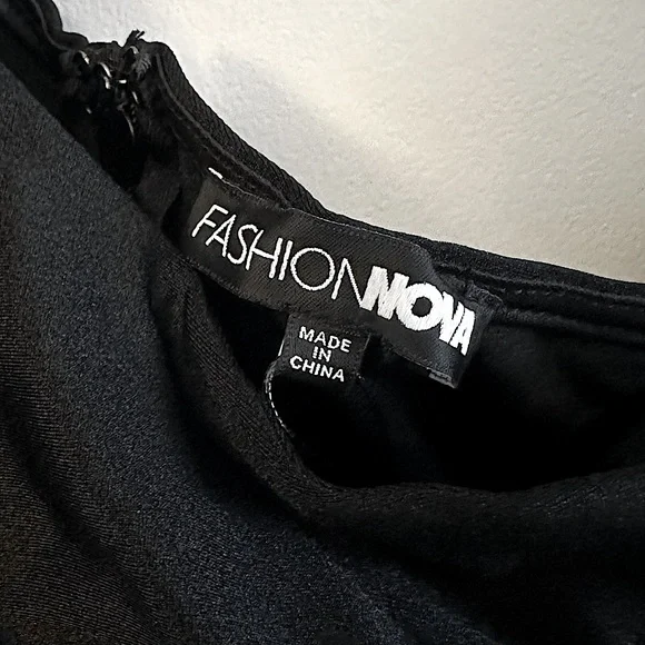 NWT - FashionNova A Forever Love Black Formal Evening Floor Length Maxi Dress - Picture 6 of 7